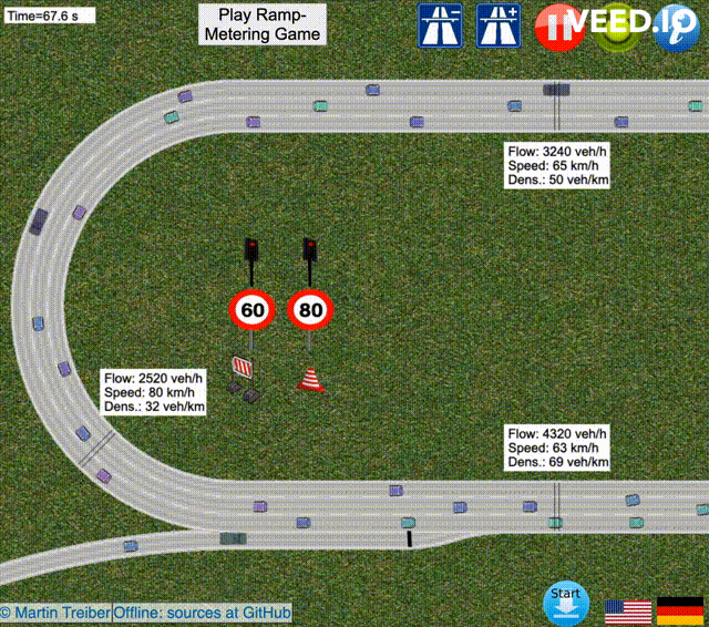 Traffic simulator image with reduced number of vehicles