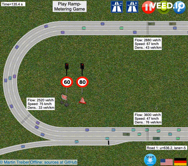 Traffic simulator image with reduced politeness from drivers